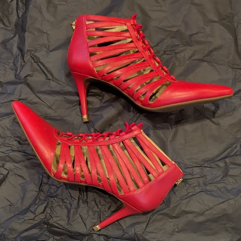 Michael Kors Red Strappy Heels - Picture 4 of 8